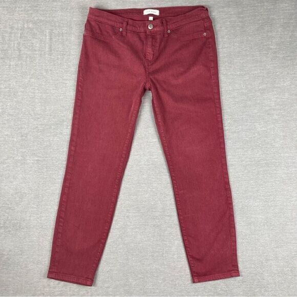 LILA RYAN Maroon Tuscany Skinny Stretch Jeans Women’s Size 32 - Picture 1 of 10